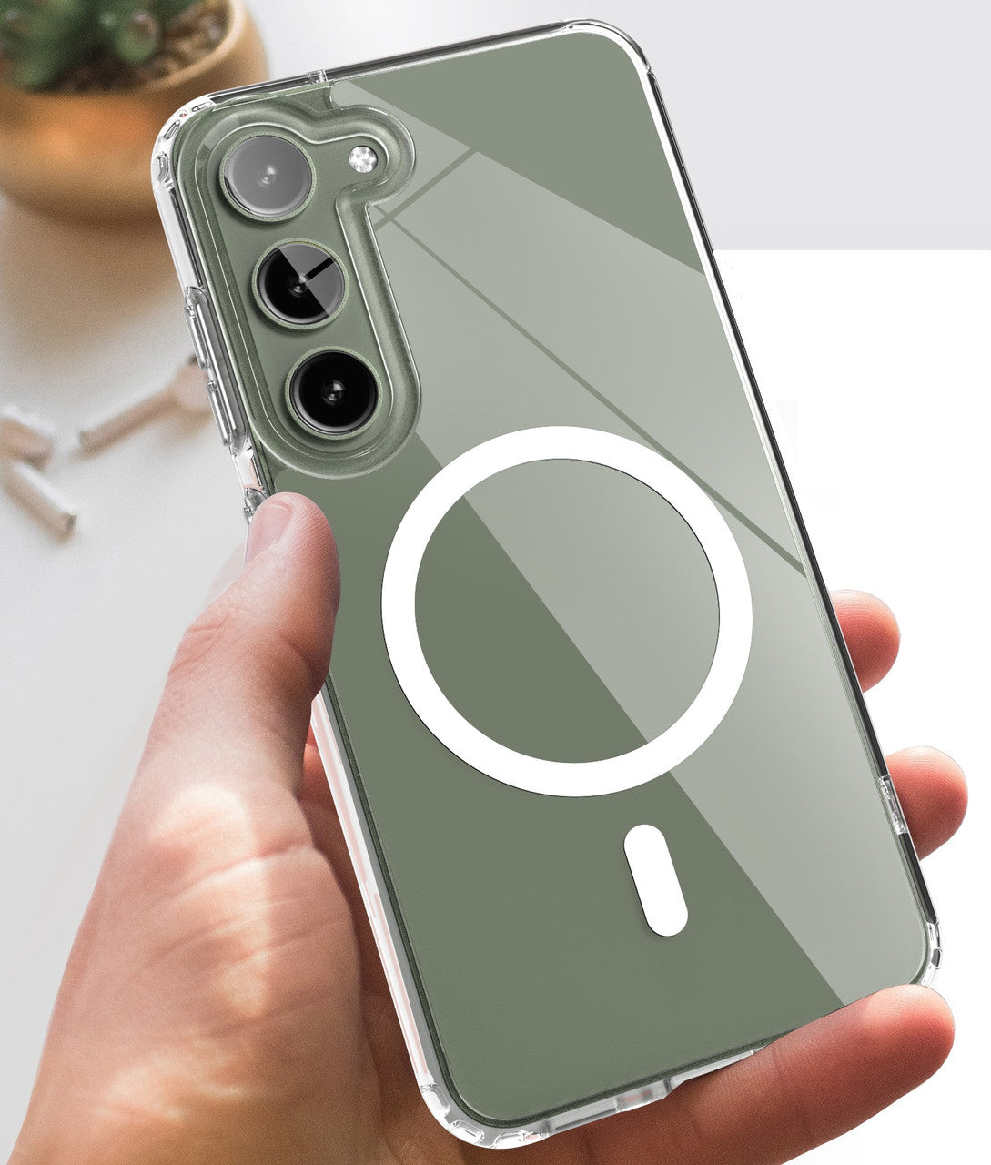 Encased Clear MagSafe Case Samsung Galaxy S23+ Plus with Belt Clip Holster - Clear