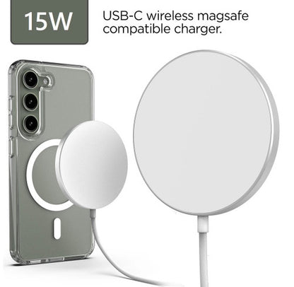 Encased Clear MagSafe Case Samsung Galaxy S23 with Portable MagSafe Charger - Clear
