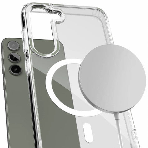 Encased Clear MagSafe Case Samsung Galaxy S23+ Plus with Portable MagSafe Charger - Clear