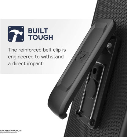 Encased Rebel Case Samsung Galaxy S23 Ultra with Belt Clip Holster - Black