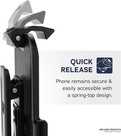 Encased Waterproof Case Samsung Galaxy S23+ Plus with Belt Clip Holster - Black