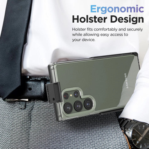 Encased Clear Back Case Samsung Galaxy S23 Ultra with Belt Clip Holster - Clear