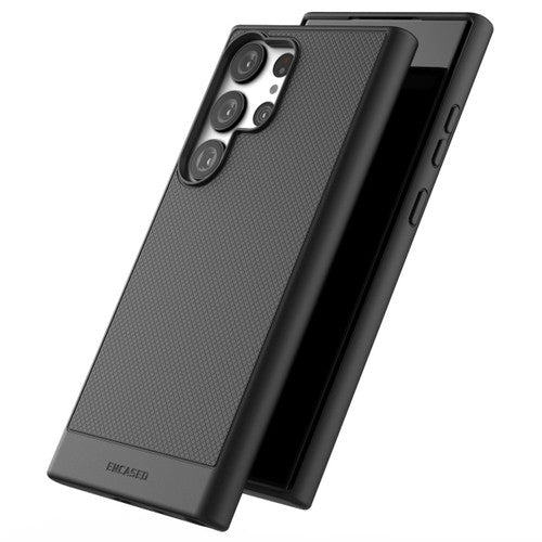 Encased Thin Armor Case Samsung Galaxy S23 Ultra with Belt Clip Holster - Black