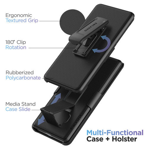 Encased Duraclip Case Samsung Galaxy S24+ Plus with Belt Clip Holster - Black