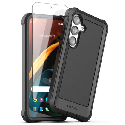 Encased Falcon Case Samsung Galaxy S24 with Belt Clip Pouch - Black