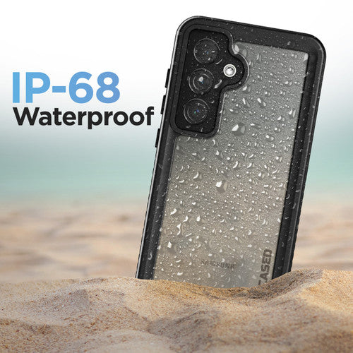 Encased Waterproof Case Samsung Galaxy S24 with Belt Clip Holster - Black