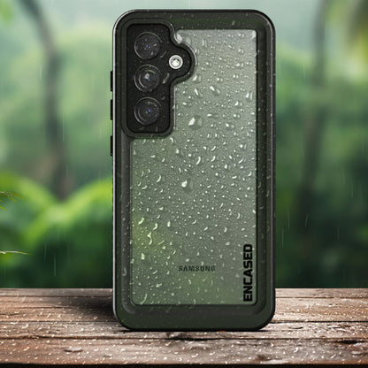 Encased Waterproof Case Samsung Galaxy S24 with Belt Clip Holster - Black