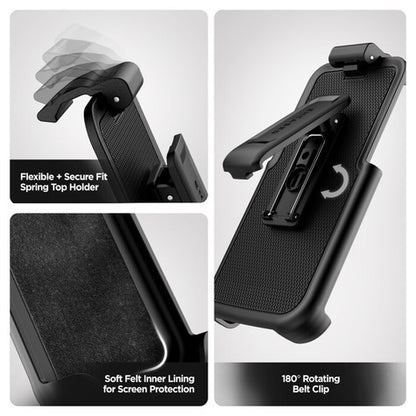 Encased Rebel Case Samsung Galaxy S25 with Belt Clip Holster - Black