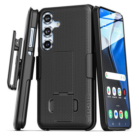 Encased Duraclip Case Samsung Galaxy S25+ Plus with Belt Clip Holster - Black