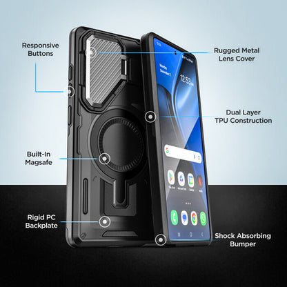 Encased Explore Case Samsung Galaxy S25+ Plus with Belt Clip Holster - Black