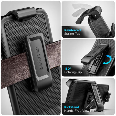 Encased Slimline Case Samsung Galaxy S25 with Belt Clip Holster - Black