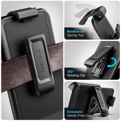 Encased Slimline Case Samsung Galaxy S25 Ultra with Belt Clip Holster - Black