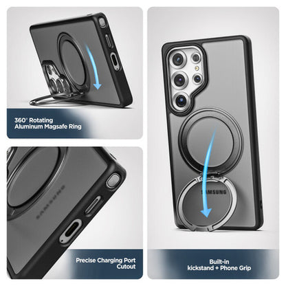 Encased Kickstand Case Samsung Galaxy S25 Ultra with Belt Clip Holster - Black