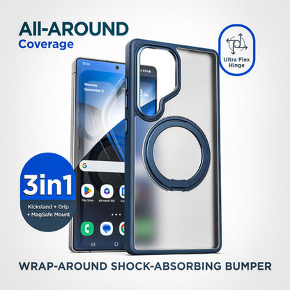 Encased Kickstand Case Samsung Galaxy S25 Ultra with Belt Clip Holster - Blue