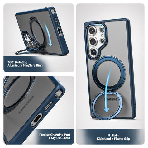 Encased Kickstand Case Samsung Galaxy S25 Ultra with Belt Clip Holster - Blue