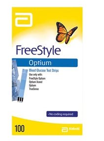Abbott FreeStyle Optium Blood Glucose Test Strips 100/Box x10