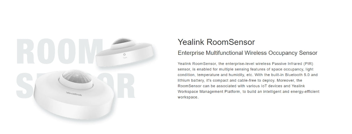 Yealink Room Sensor Room Occupancy Lighting & Temperature Sensor with Bluetooth Connectivity