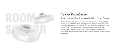 Yealink Room Sensor Room Occupancy Lighting & Temperature Sensor with Bluetooth Connectivity