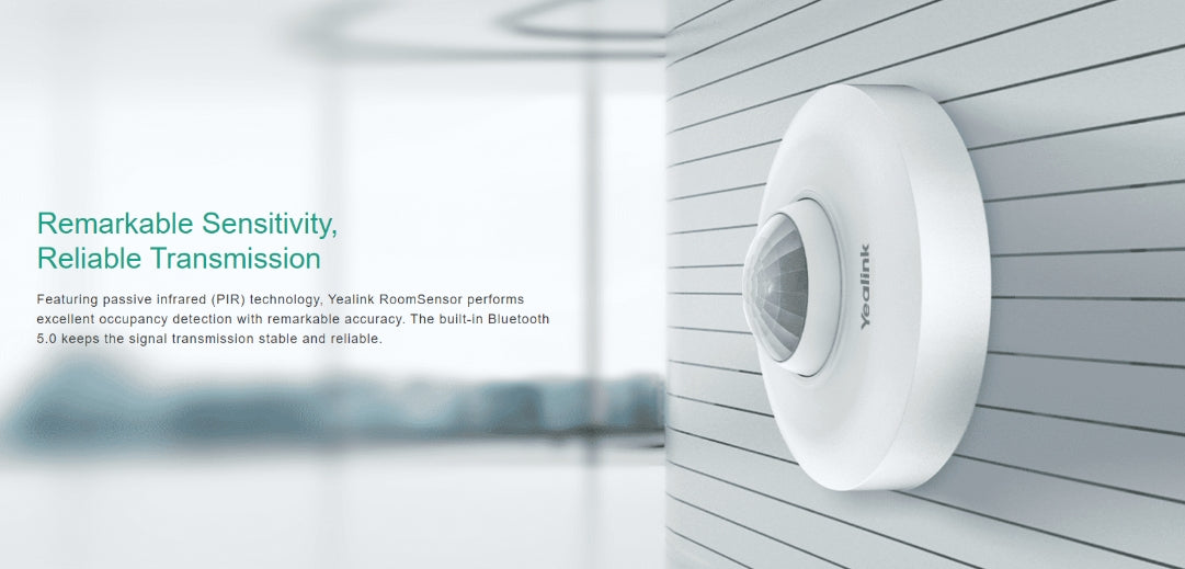Yealink Room Sensor Room Occupancy Lighting & Temperature Sensor with Bluetooth Connectivity