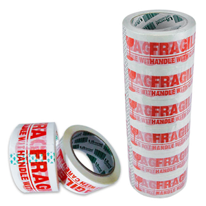 Universal Choice Acrylic Packaging Tape "Fragile Handle with Care" 48mm x 66 metres 6/Pack - Red/White x20