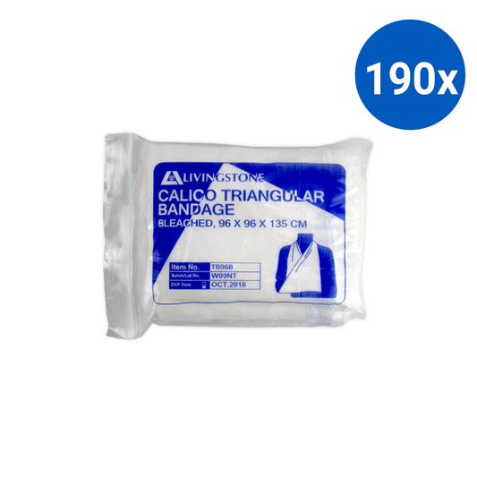 Livingstone Triangular Bandage Bleached Calico 96 x 96 x 135cm - White x190