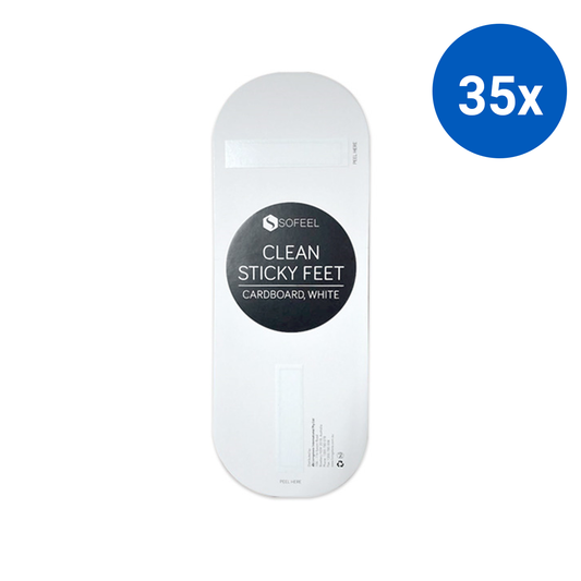Clean Sticky Feet Cardboard 25 Pairs/Pack - White x35
