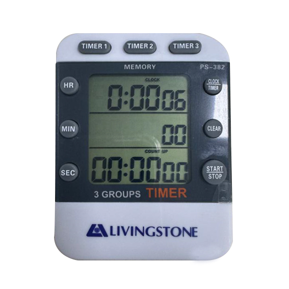 Livingstone Electronic Digital LCD Timer up to 100 Minutes - White x25