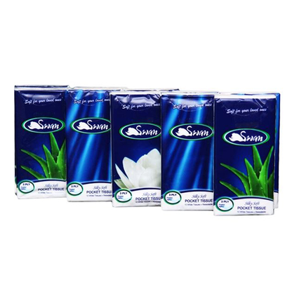 Pocket Tissue 21 x 21cm 3 Ply 10 Sheetsper/Pack - White x500