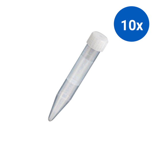 Livingstone Centrifuge Conical Tube 10ml 16mm x 103mm Non-Sterile Natural Cap 200/Bag - Clear x10