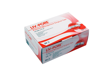 Liv-Pore Premium Microporous Biodegradable Surgical Paper Tape 13mm x 9m 24/Box - White x35