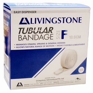 Livingstone Tubular Cotton Stockinette Bandage  Size F 10cm 1 Roll/Box - White x10