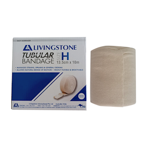 LIV Tubular Cotton Stockinette Bandage 13.5CMx10M Size H 1 Roll/Box- White x10