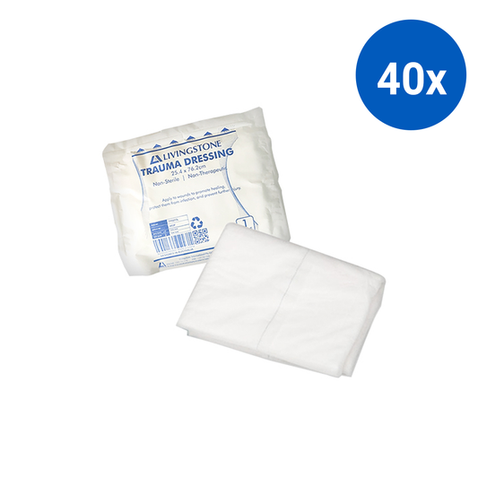 Livingstone Multi Trauma Dressing 25.4 x 76.2cm Non-Therapeautic Non Sterile 1/Pack - White x40