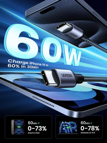 UGREEN 2M USB-C to USB-C Cable 60W PD
