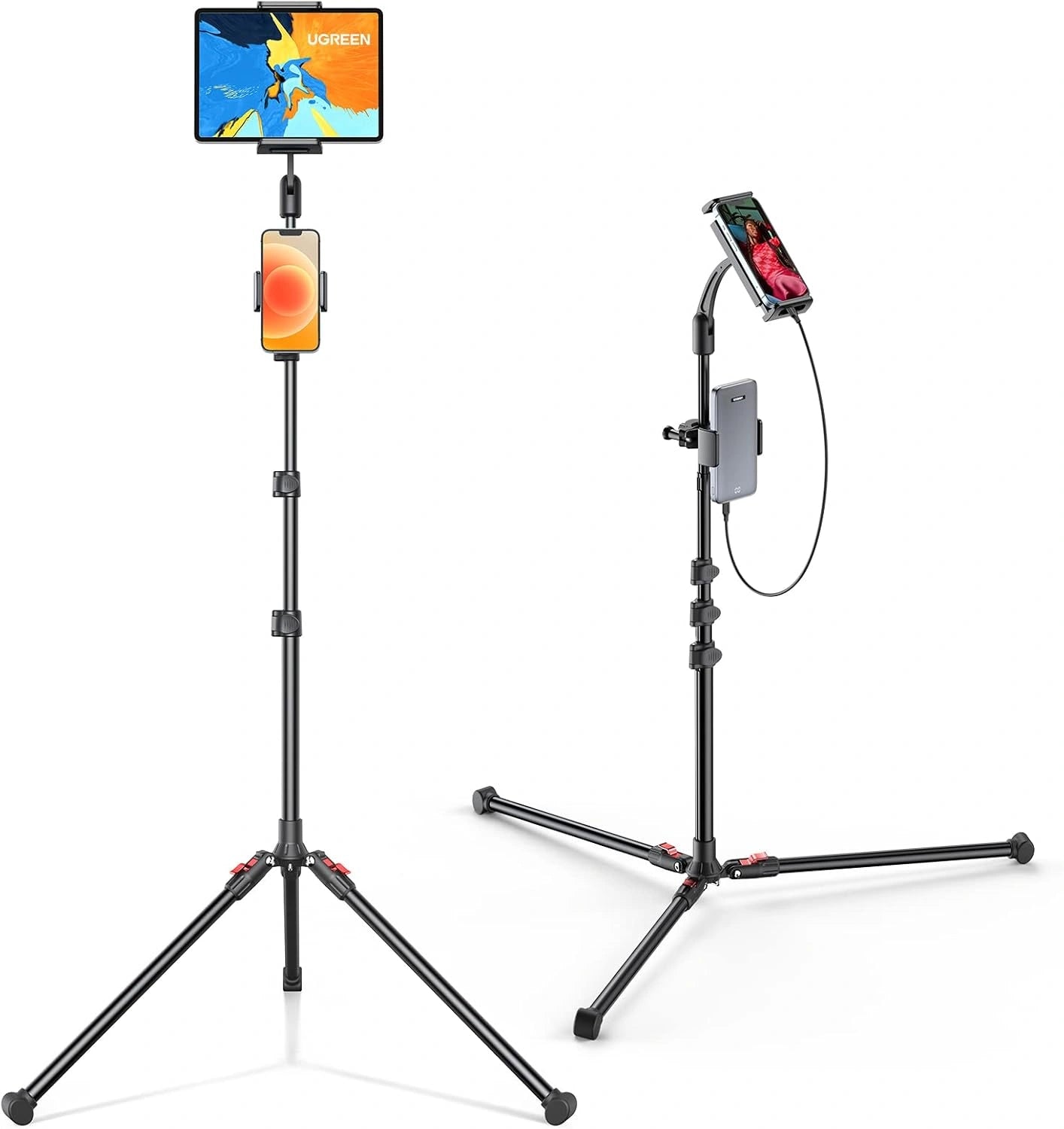 UGREEN 15647 2-in-1 Tablet + Phone Tripod Stand Black