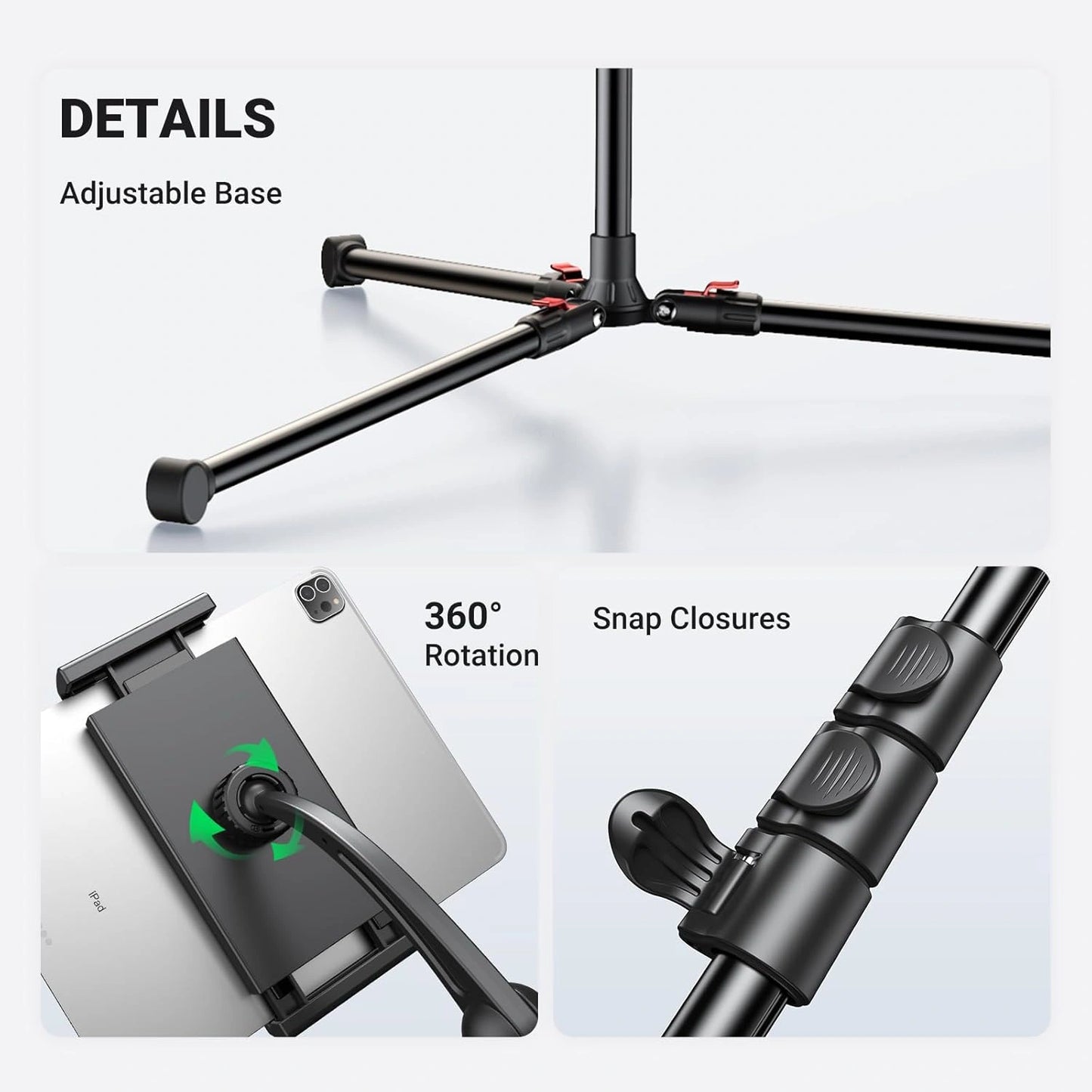 UGREEN 15647 2-in-1 Tablet + Phone Tripod Stand Black