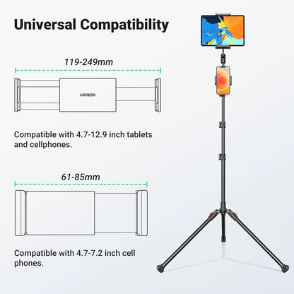 UGREEN 15647 2-in-1 Tablet + Phone Tripod Stand Black