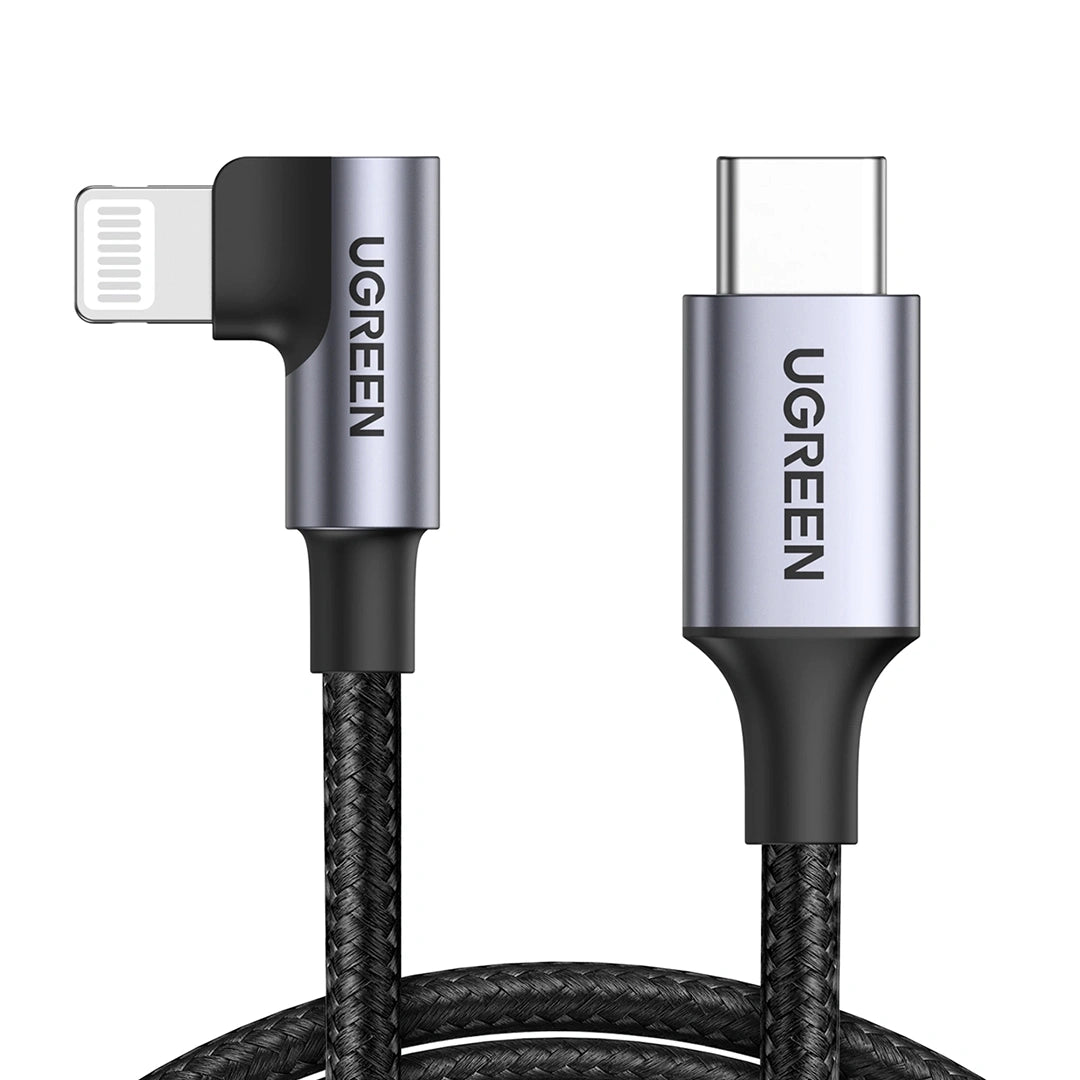 UGREEN USB-C to Lightning PD 90 Degree Cable 3A Max 1m
