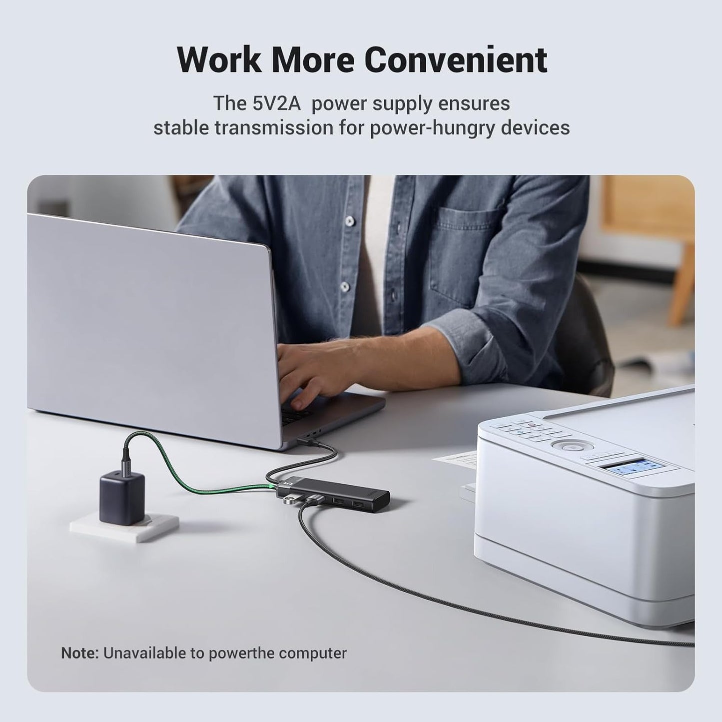 UGREEN 4-Port USB 3.2 Gen 1 Data Transfer Hub with Silver