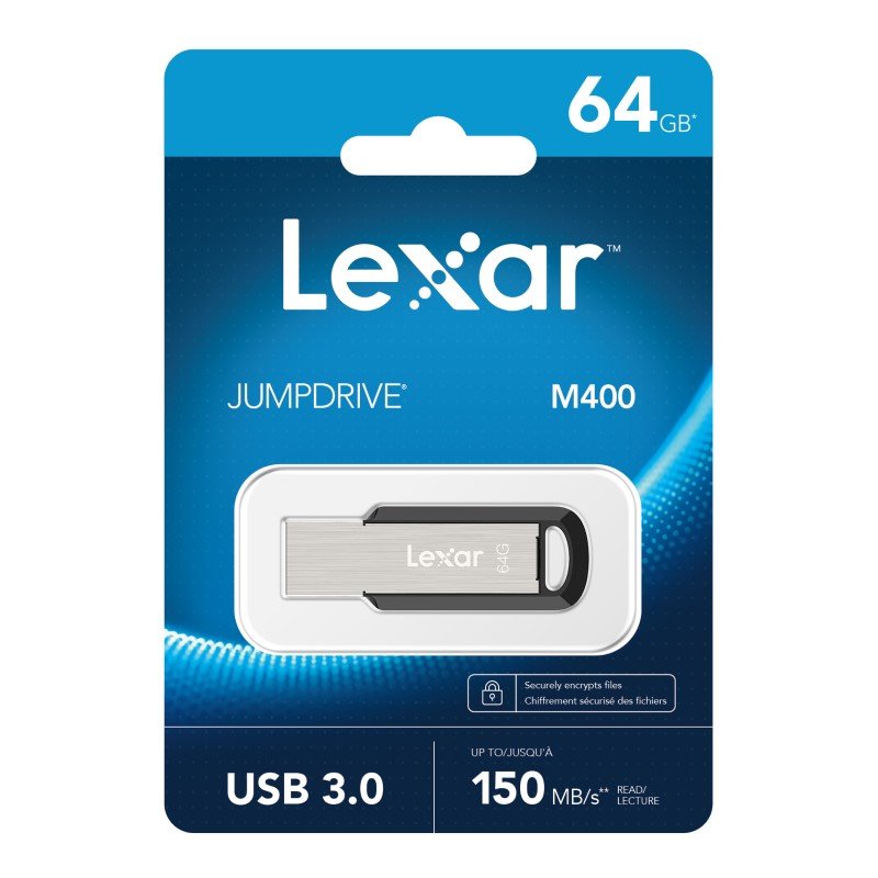 Lexar JumpDrive M400 USB Flash Drive 3.0 64 GB - Silver