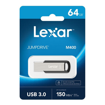 Lexar JumpDrive M400 USB Flash Drive 3.0 64 GB - Silver