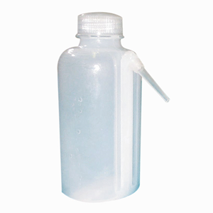 Livingstone Wash Bottle 250ml with Single Piece Tube on Side Polyethylene (LDPE) - White x75