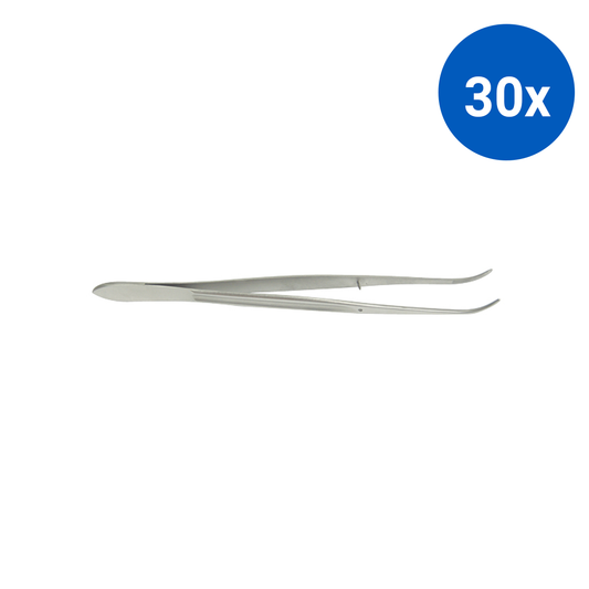 Livingstone Cushing Dressing Forceps 18cm Curved Stainless Steel - Silver x30