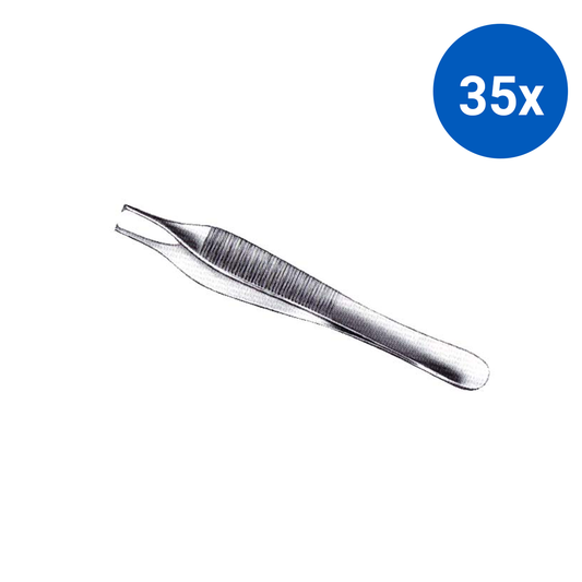 Economy Adson Tissue Forceps 150mm 1 x 2 Teeth - Silver x35