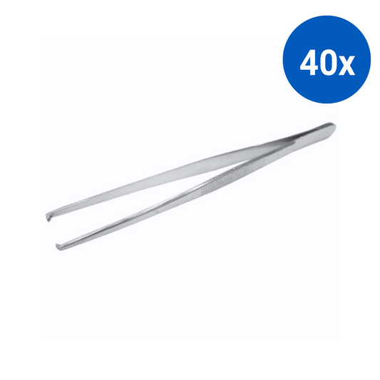 Livingstone Dissecting Tissue Forceps 18cm 1 x 2 Teeth - Silver x40