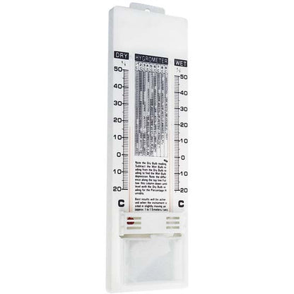 Livingstone Hygrometer Wet and Dry Bulb -20 to 50 Degrees Celcius Temp Range - White x35