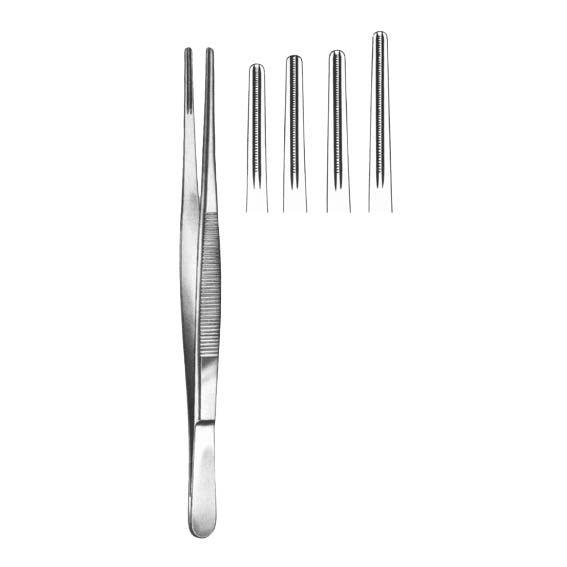 Debakey Atrauma Tissue Forceps with Serrated Teeth 15cm Stainless Steel - Silver x5