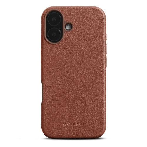 Woolnut Leather Case iPhone 16 - Cognac