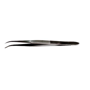 Livingstone Splinter Dissecting Forceps 12.5CM Fine Point Curved Stainless Steel Precision Tweezer - Silver x35