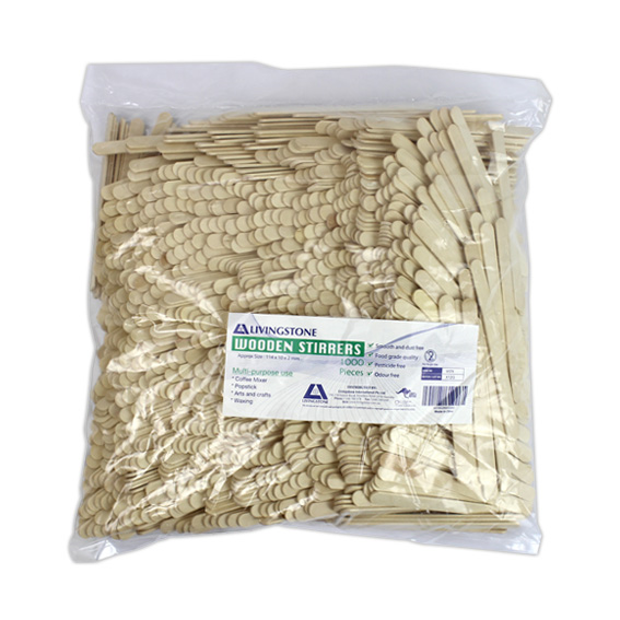 Livingstone Wooden Sticks 114 x 10 x 2mm 100% Biodegradable 1000/Bag - Brown x40